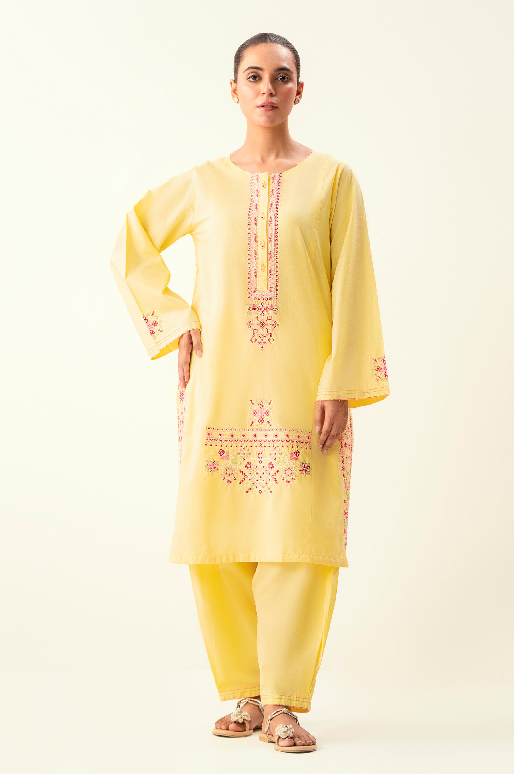 Stitched 2 Piece Embroidered Lawn Suit